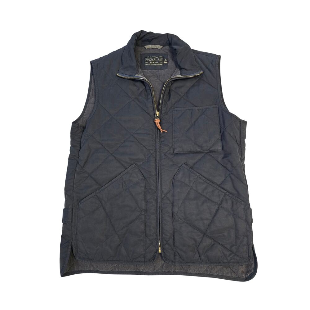 J.Crew Mens Sussex Quilted Vest Size S Black Cotton Utility Thermore NX-631
